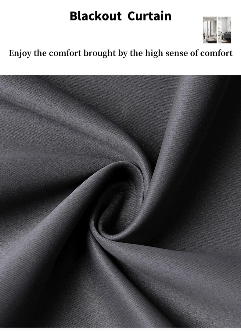 1 Panel Blackout Curtains,Darkening Curtains Decorative Thread Foil Blackout Curtains, Thermal Insulated Room Darkening Curtains for Bedroom Living Room 214x132 cm