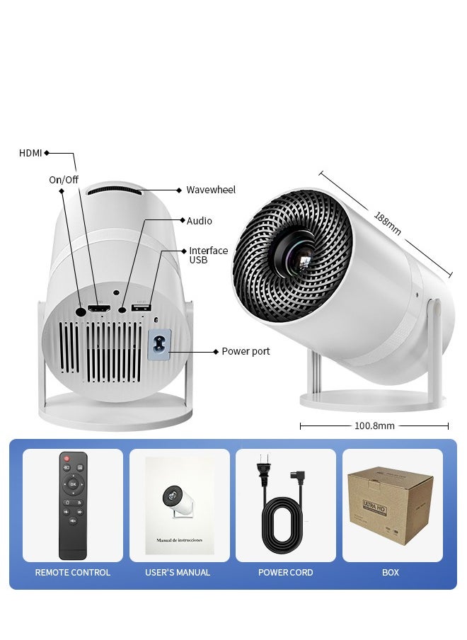 X3 Mini Portable Projector 5G Wifi 6 BT 5.2 Android 11 Projector 4K 1080P Full HD Support 13000 Lumens Horizontal Keystone Correction Auto Led Projector 180°Rotating Projector