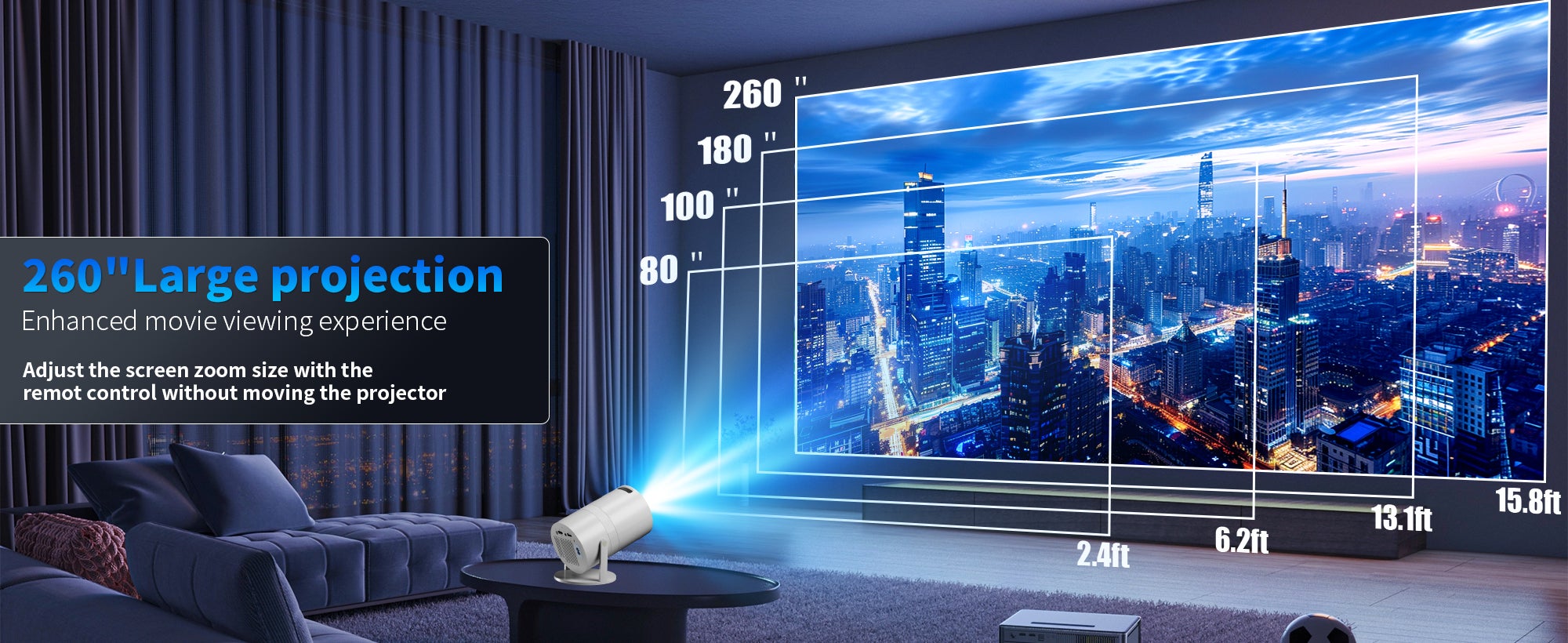 X3 Mini Portable Projector 5G Wifi 6 BT 5.2 Android 11 Projector 4K 1080P Full HD Support 13000 Lumens Horizontal Keystone Correction Auto Led Projector 180°Rotating Projector