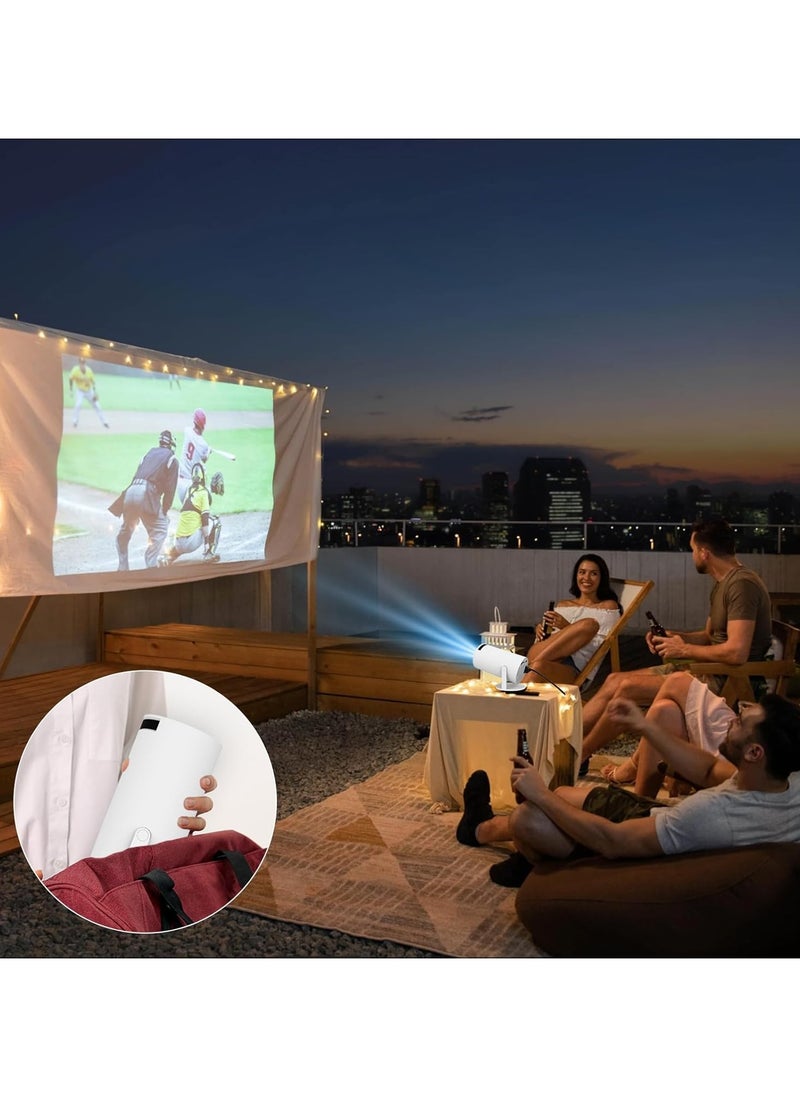 Immersive 4K Smart Portable Projector Built-In Speakers, Screen Mirroring, and Advanced Connectivity Features for HD Home Cinema Experience