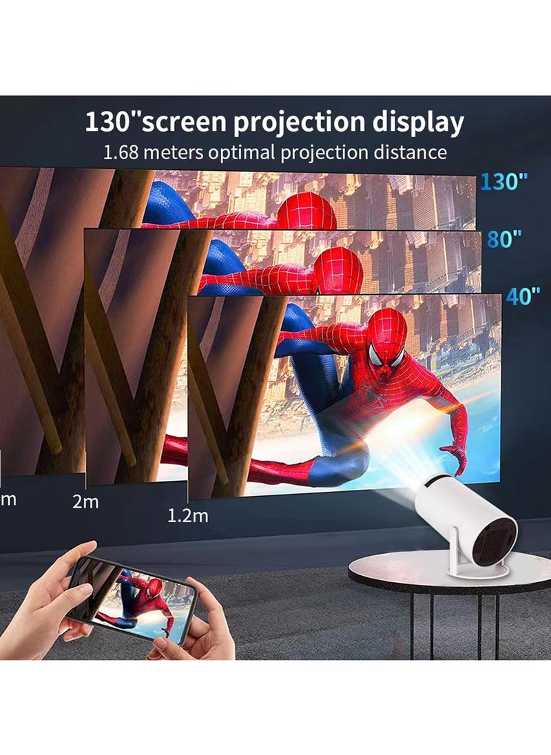 Immersive 4K Smart Portable Projector Built-In Speakers, Screen Mirroring, and Advanced Connectivity Features for HD Home Cinema Experience