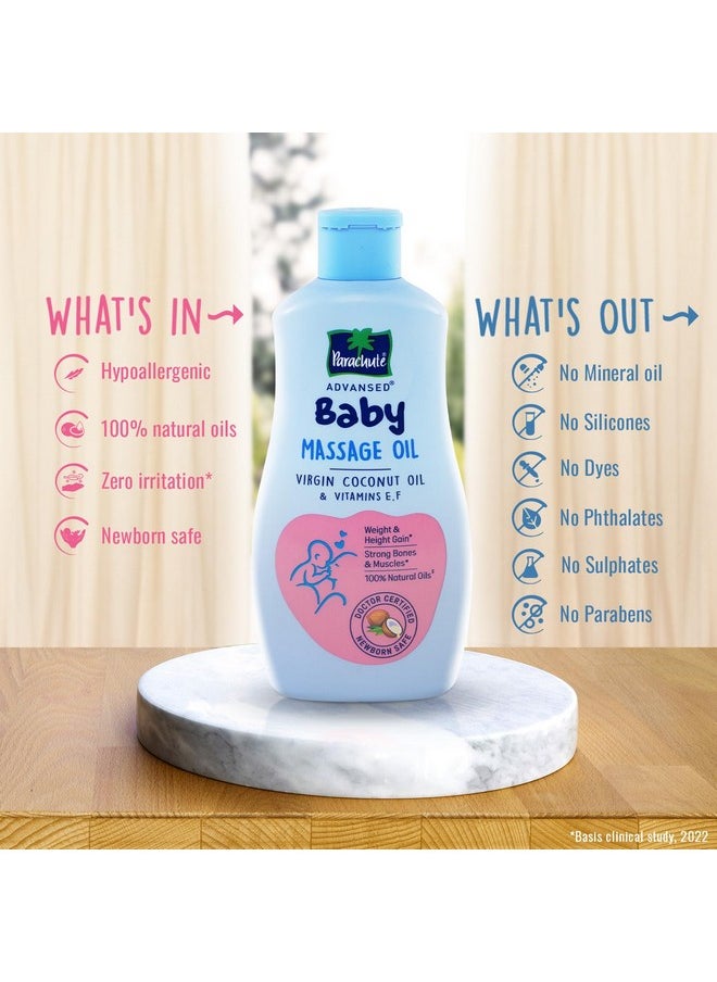 Baby Massage Oil For New Born| 100% Virgin Coconut Oil | Clinically Proven For Better Growth| Vitamin E & F| 400 Ml