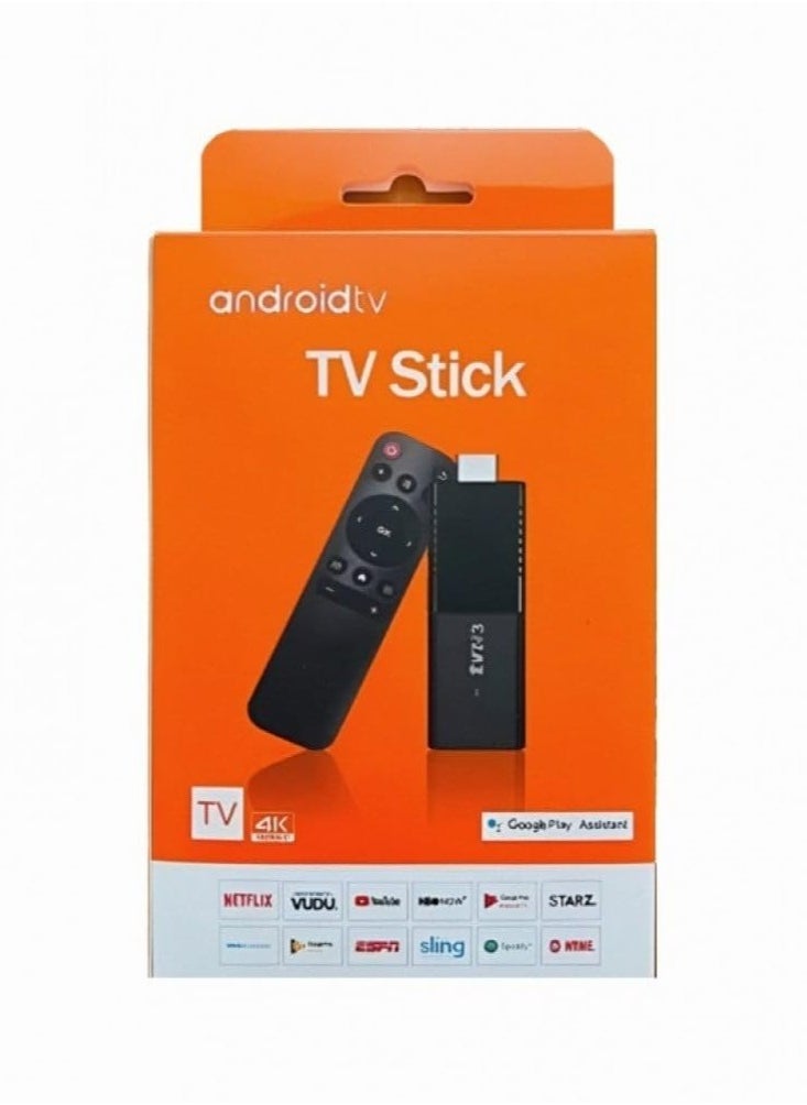 TV Stick TVR3 with Remote Control, 2GB RAM + 16GB ROM, 4K HDR Streaming Media Player, Android 12.1 TV, Google Assistant, Quad Core 64 Bit, Dual-Band WiFi 2.4G/5G, Portable Smart TV Device