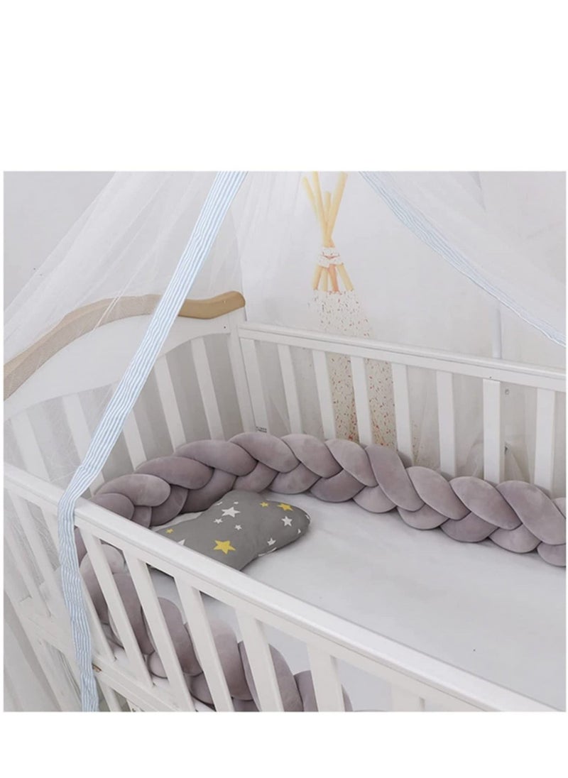 Baby Crib Bumper Hand Woven Soft Pillow Baby Bedding Baby Crib Bumper Knotted Braided Plush Pillow Nursery Cradle Decor Baby Crib Bumper Pads Newborn Gift 3M