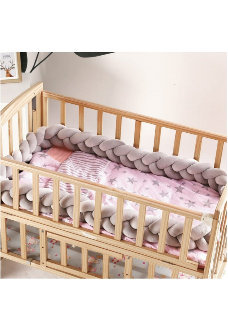 Baby Crib Bumper Hand Woven Soft Pillow Baby Bedding Baby Crib Bumper Knotted Braided Plush Pillow Nursery Cradle Decor Baby Crib Bumper Pads Newborn Gift 3M