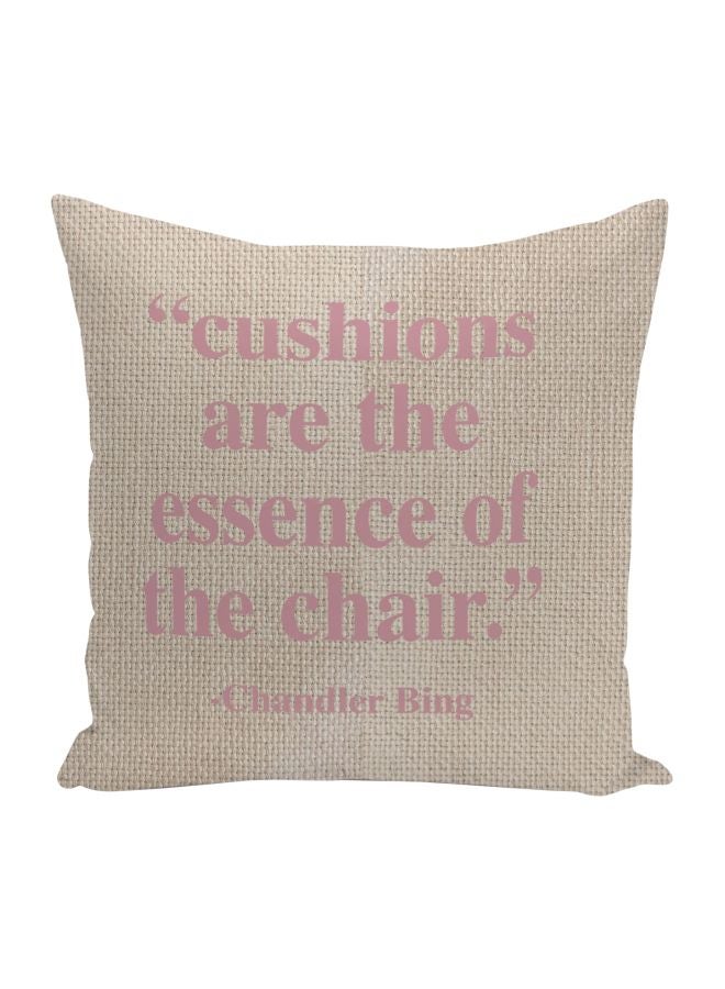 Essence Of The Chair Printed Decorative Pillow Beige/Pink 16x16inch