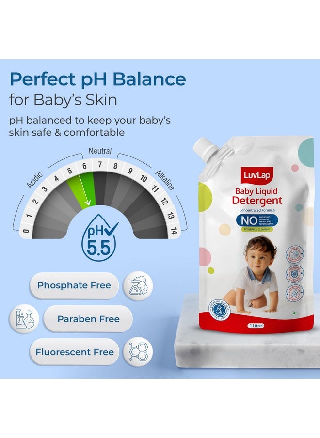 Baby Laundry Detergent Refill Pack- 1000Ml, Ph Balanced Dermatologically Tested Formula, No Harsh Chemicals, Safe For Mommy'S Hands & Baby'S Skin, Anti Bacterial, Enriched In Aloe Vera