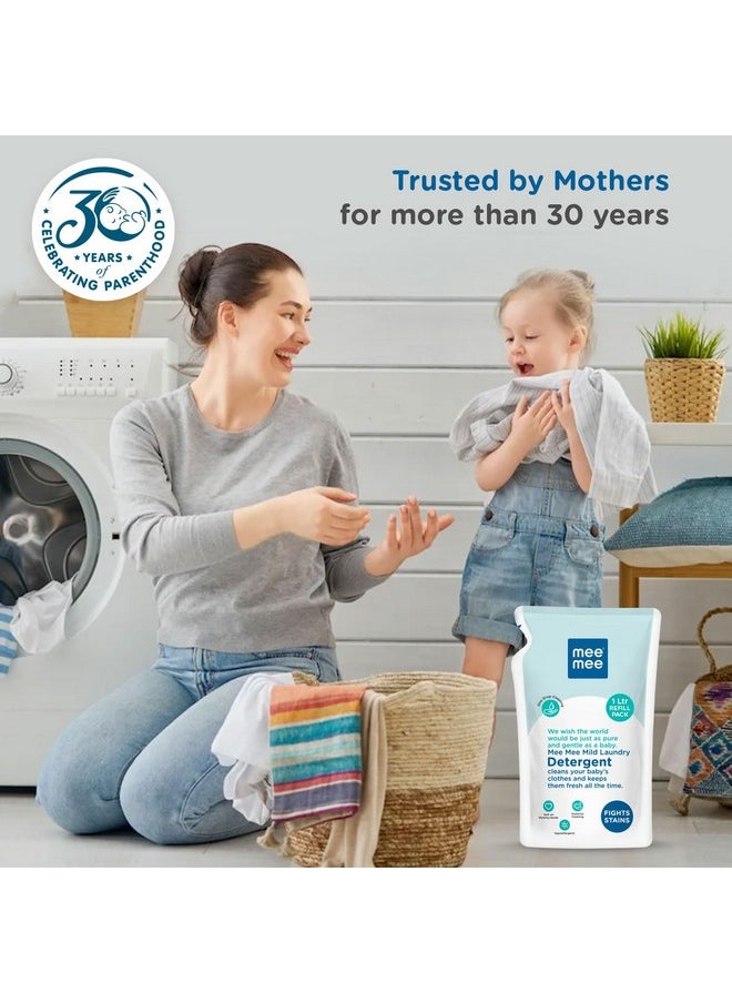 Baby Liquid Detergent 1 L | Ph Balanced, Free From Harsh Chemicals, Safe For Mother'S Hands & Baby'S Skin | Anti-Bacterial, Removes Stains & Odor With One Drop, Hypoallergenic