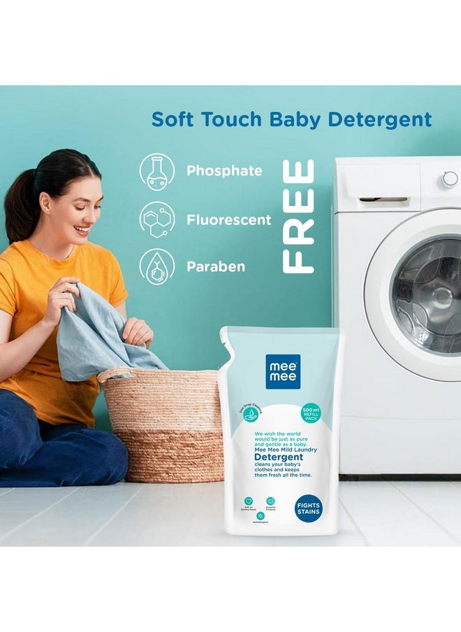 Baby Liquid Detergent 500 Ml | Ph Balanced, Free From Harsh Chemicals, Safe For Mother'S Hands & Baby'S Skin | Anti-Bacterial, Removes Stains & Odor With One Drop, Hypoallergenic