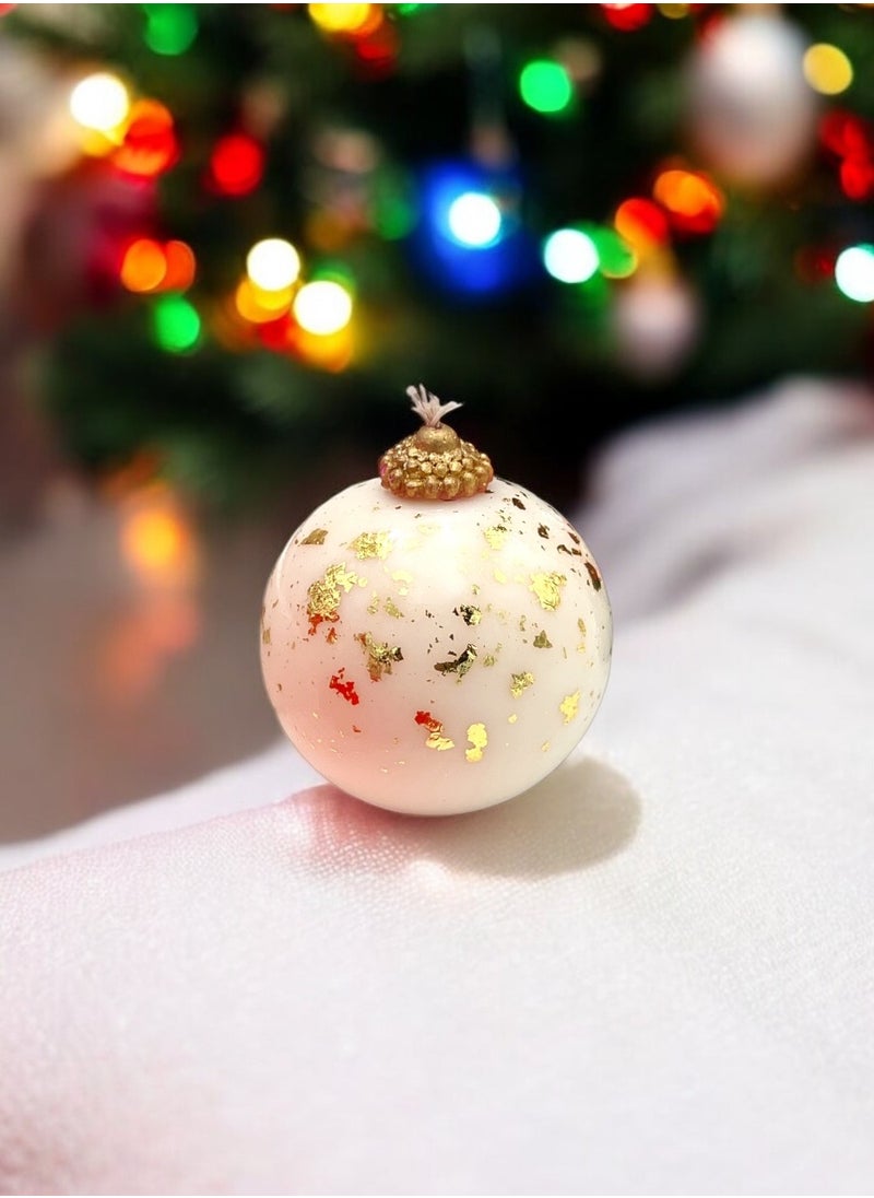 Big Golden Specks Christmas Ball Candle – Luxurious Scented Candle for Elegant Holiday Decor and Gifts