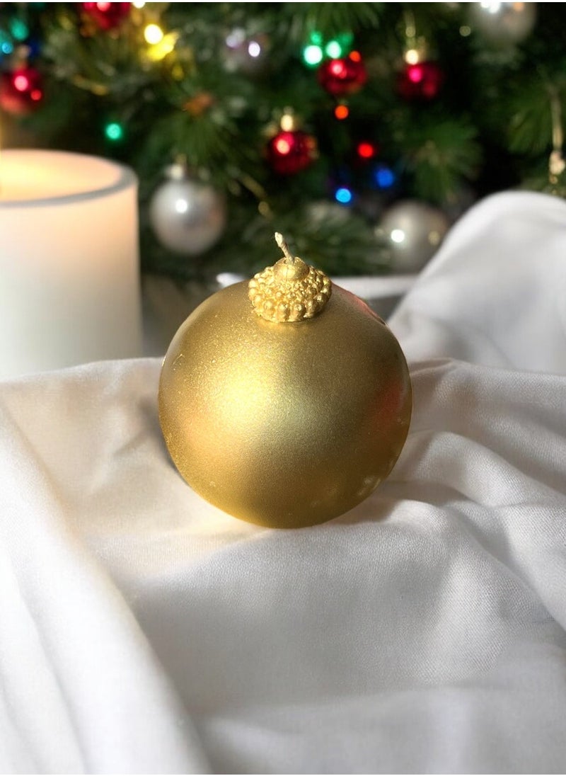 Big Golden Specks Christmas Ball Candle – Luxurious Scented Candle for Elegant Holiday Decor and Gifts