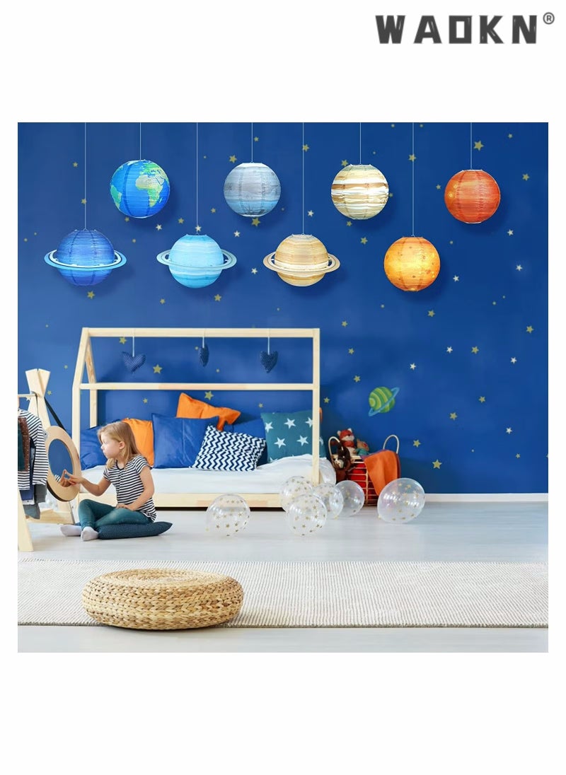 8 Pcs Space Paper Lanterns Planets Lanterns Out of This World Space Lanterns Hanging Planets Lanterns Hanging Solar System Lanterns for Kids Classroom Science Birthday Outer Space Party Decorations