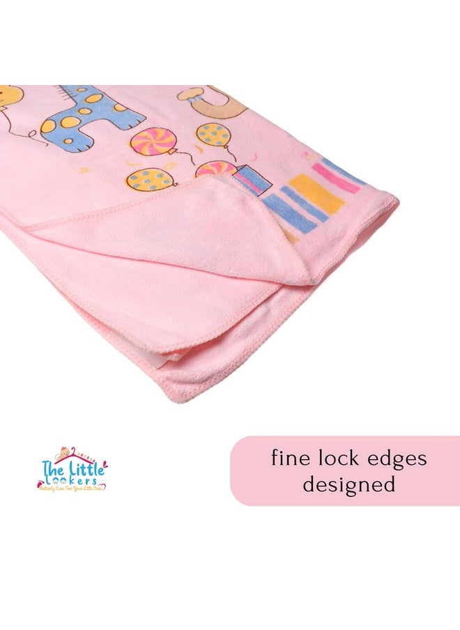 ® Towel For Newborn/Baby/Kids| Super Soft Baby Bath Towel Set For Infants/Bathing Accessories | (0-2 Years) (Pink & Lemon, Pack Of 2 (48 X 84Cm))