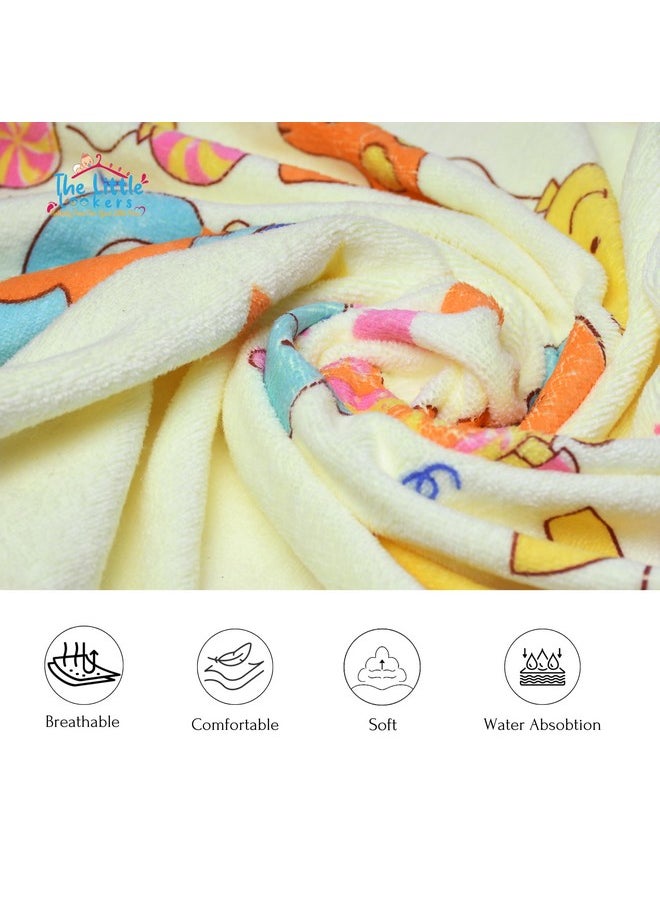 ® Towel For Newborn/Baby/Kids| Super Soft Baby Bath Towel Set For Infants/Bathing Accessories | (0-2 Years) (Pink & Lemon, Pack Of 2 (48 X 84Cm))