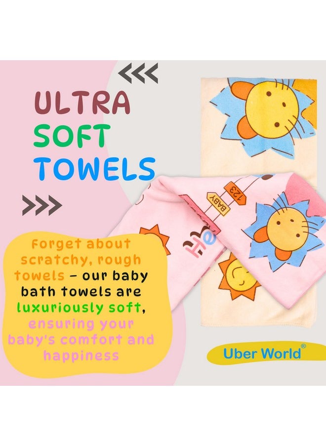 Microfiber Bath Towel For Kids |Women Bath Towel|Towels For Bath|Towel For Girls |Women Microfiber Bath Towels | Ideal For Bath, Travel, Gym, Beach, And Yoga | Carter | Pinkyellow (2)