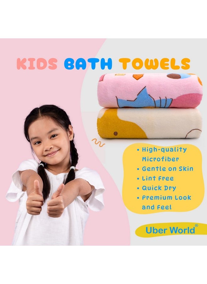 Microfiber Bath Towel For Kids |Women Bath Towel|Towels For Bath|Towel For Girls |Women Microfiber Bath Towels | Ideal For Bath, Travel, Gym, Beach, And Yoga | Carter | Pinkyellow (2)