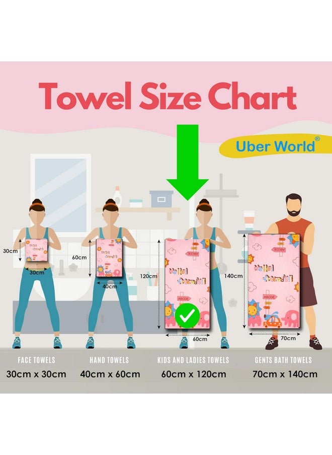 Microfiber Bath Towel For Kids |Women Bath Towel|Towels For Bath|Towel For Girls |Women Microfiber Bath Towels | Ideal For Bath, Travel, Gym, Beach, And Yoga | Carter | Pinkyellow (2)