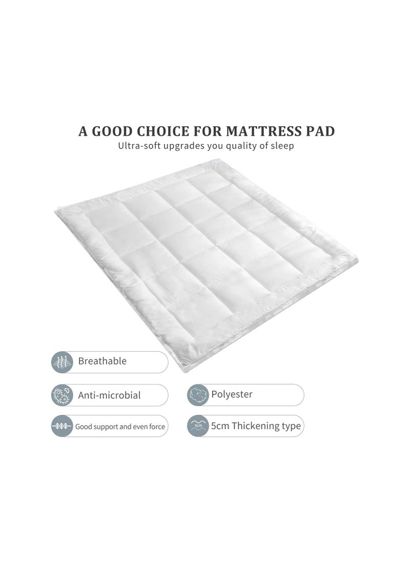 Double Mattress Topper Extra Soft Cotton and Fluffy Proctor for Bed, Hypoallergenic Microfiber Fabric