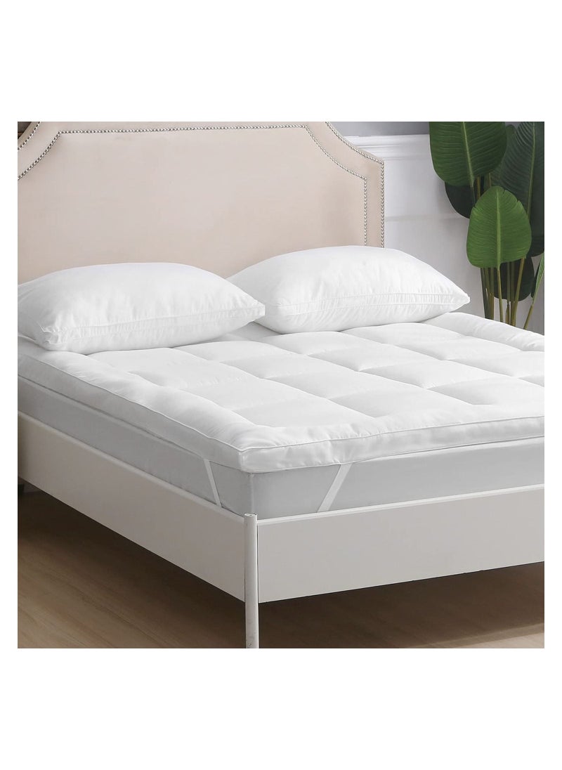 Double Mattress Topper Extra Soft Cotton and Fluffy Proctor for Bed, Hypoallergenic Microfiber Fabric