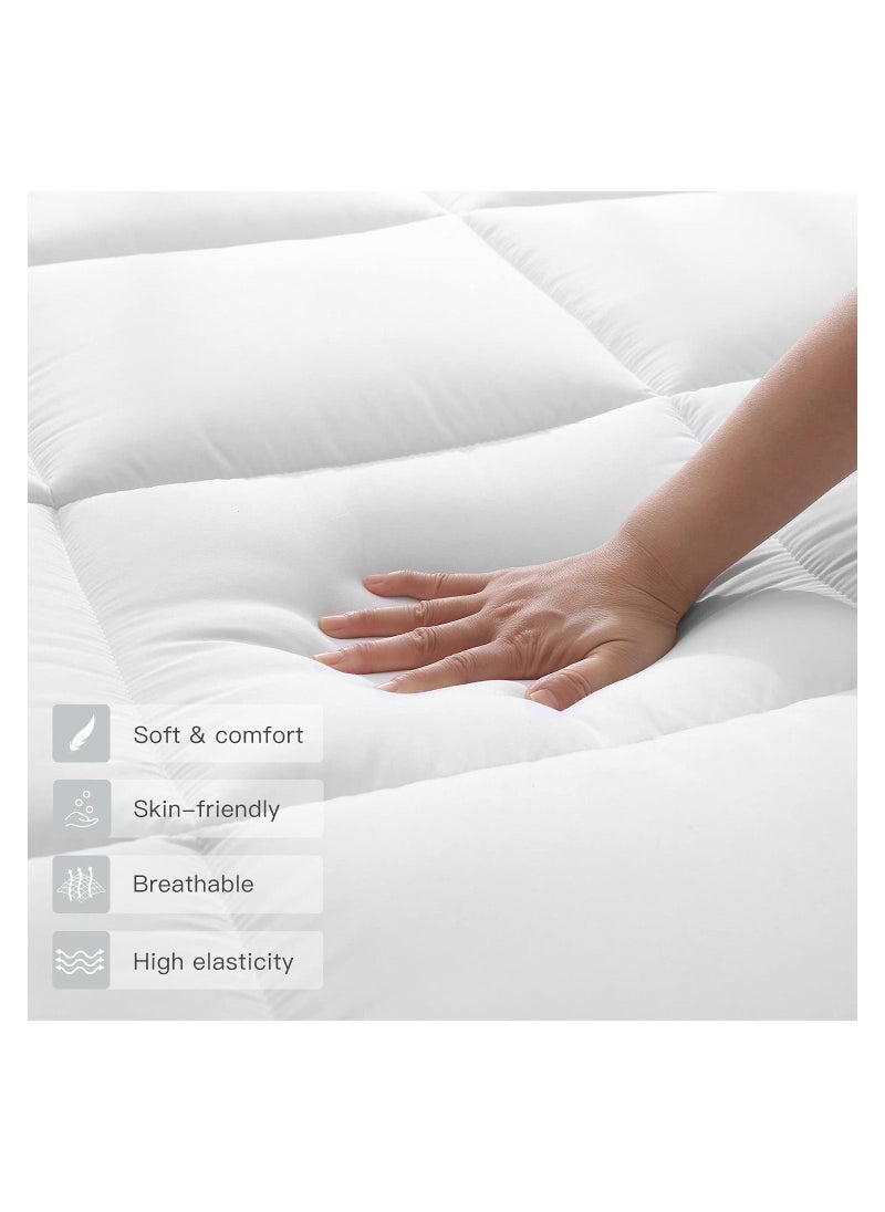 Double Mattress Topper Extra Soft Cotton and Fluffy Proctor for Bed, Hypoallergenic Microfiber Fabric