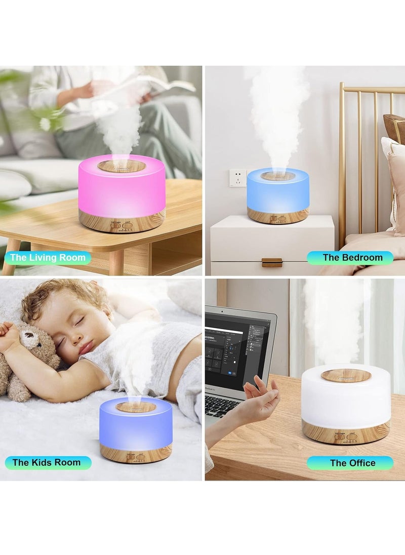 Essential Oil Diffuser 700ml, Aromatherapy Diffusers for Essential Oils with 4 Timer and 7 Color Lights, Cool Mist Humidifier with Auto Shut-off Function, Diffuser for Home Bedroom Office