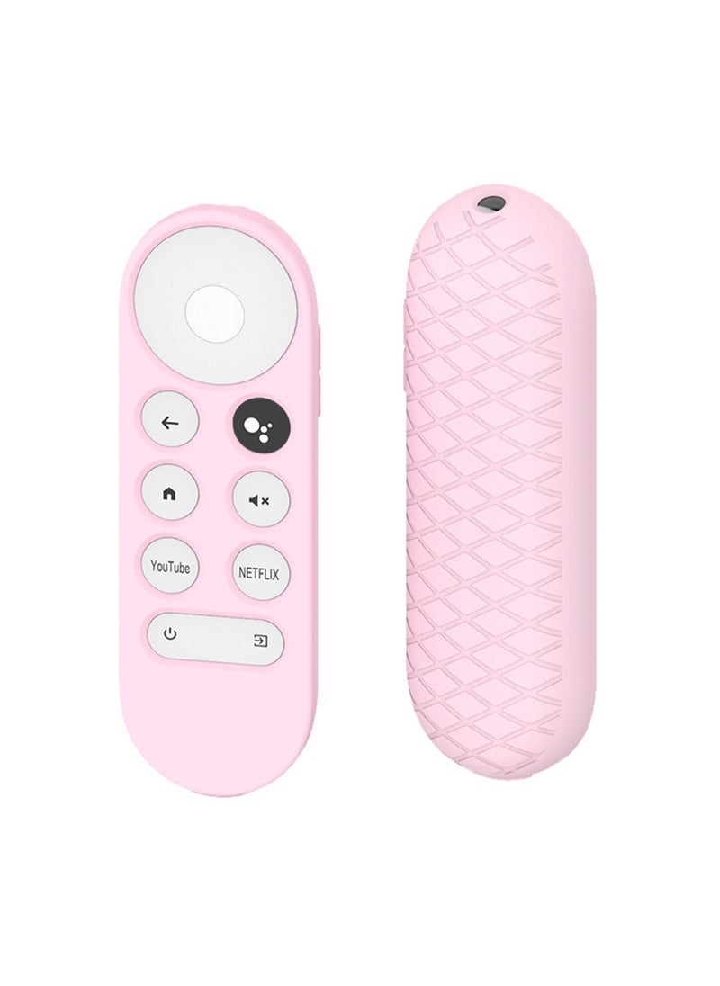 Suitable for Google Chromecast 2020 Remote Control Silicone Protective Cover Google TV Remote Control (Pink)