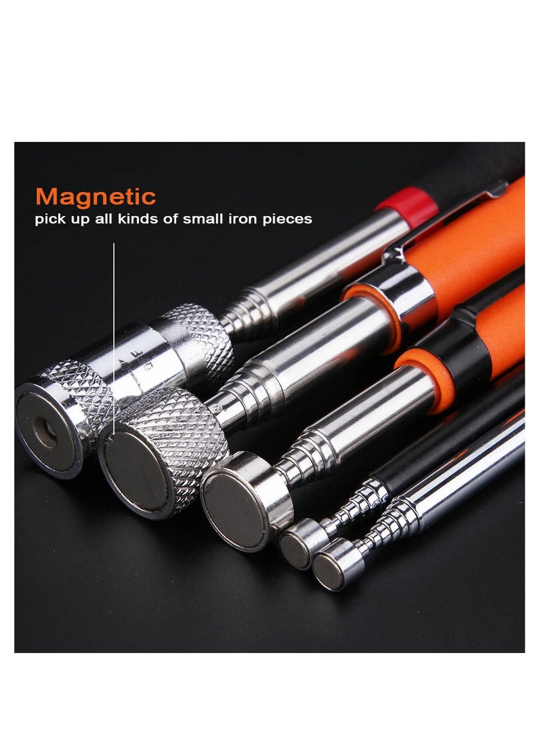 Telescoping Magnetic Pickup Tools, Extendable Grabber Mechanic Tools, Mini Portable Telescopic Magnetic Magnet Pen For Picking Up Nut Bolt Extendable Pickup Rod Stick, ( Silver )