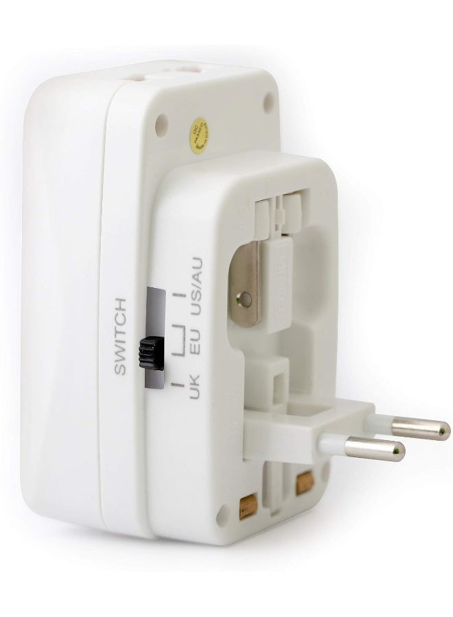 Universal Socket Travel Adapter 13A With 2 USB Sockets White