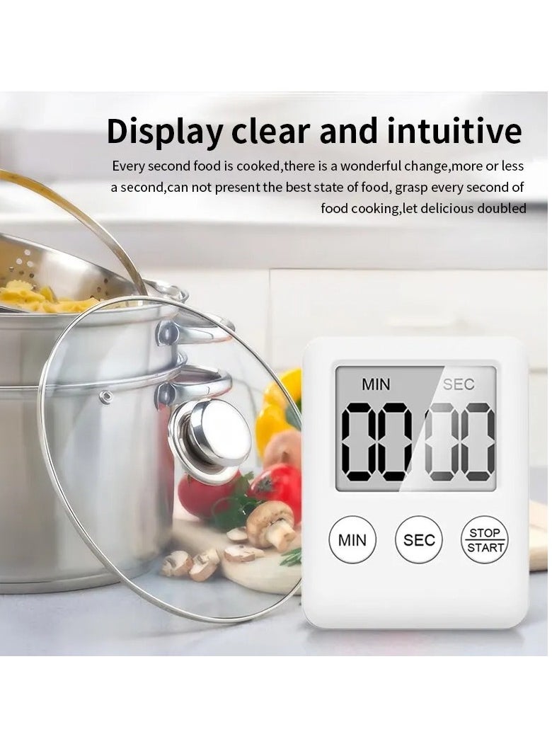 Digital Timer, 1pc Small Count Down/up Clock with Magnetic Attachment, Big LCD Display Loud Sounds Minute Second Kitchen Timer for Games, Cooking, Classroom, (Yellow)