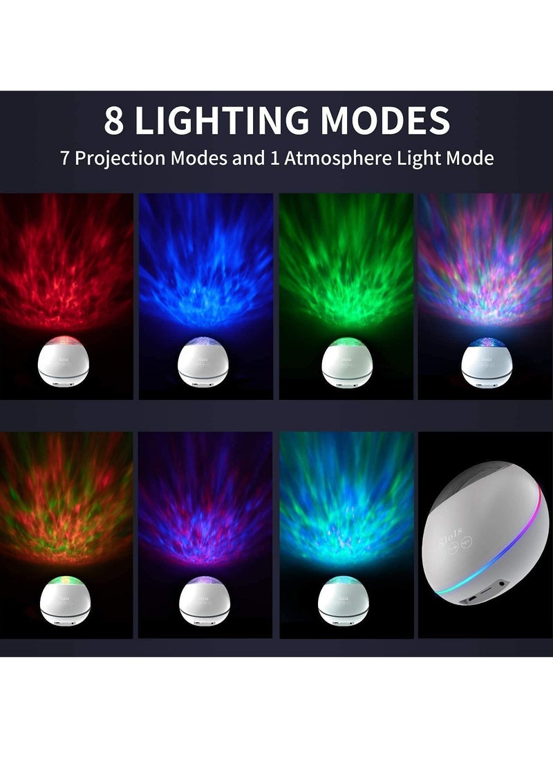 Galaxy Projector, 8 Lightening Modes Star Projector, Night Light With Bluetooth Speaker Timer For Kids, Sleeping Soothing Noise Sound Machine For Kids Living Room Bedroom, (White)
