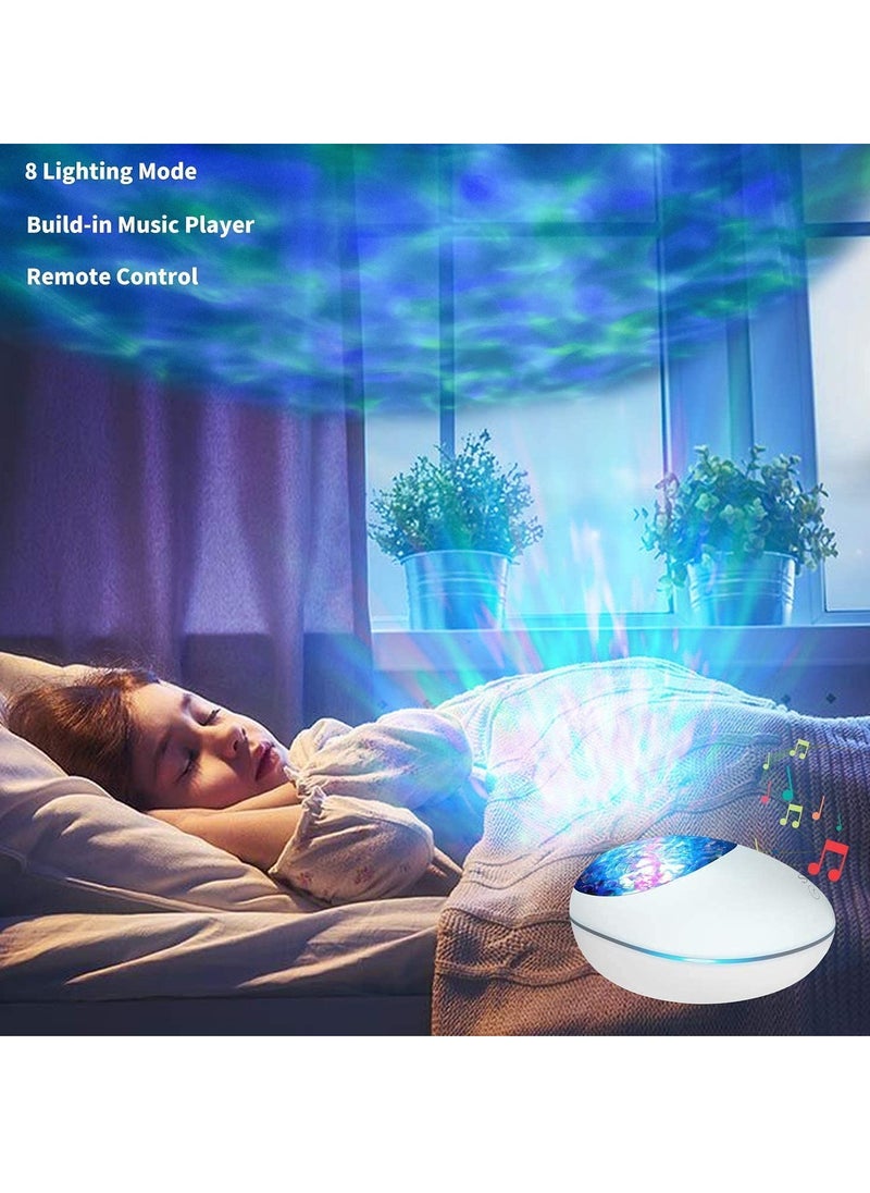 Galaxy Projector, 8 Lightening Modes Star Projector, Night Light With Bluetooth Speaker Timer For Kids, Sleeping Soothing Noise Sound Machine For Kids Living Room Bedroom, (White)