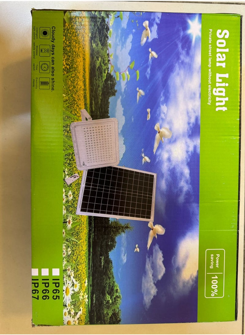 Solar Outdoor Lights, Solar Powered  with Remote Control Cable Modes Flood Lights for Outside