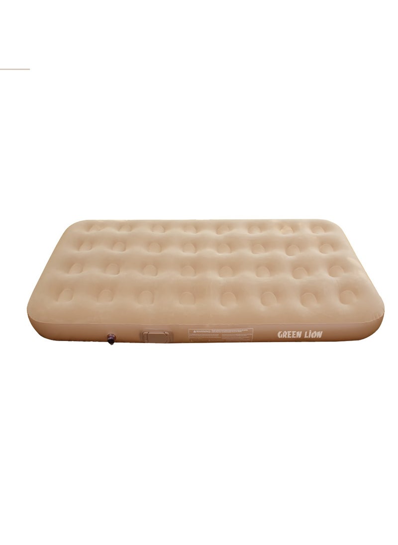 GMT-190 Automatic Inflatable Mattress with Built-in Air Pump and Single Pillow / Skin Friendly Fabric / Easy to Store /150 kg Load Capacity / Camping / Travel / Road Trips - Beige