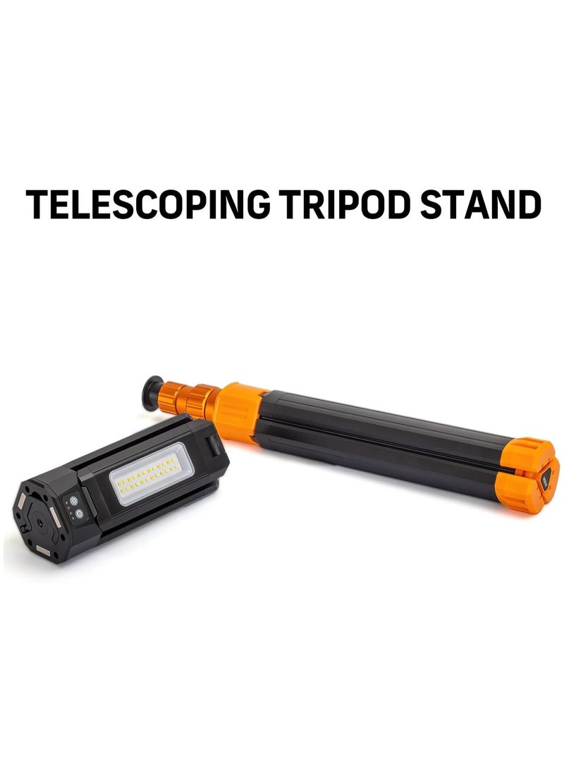 Portable Rechargeable LED Work Light with Telescopic Tripod Stand for Job Sites