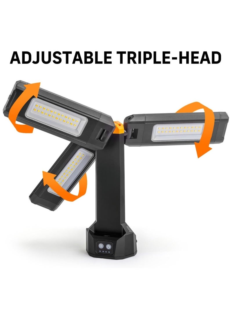 Portable Rechargeable LED Work Light with Telescopic Tripod Stand for Job Sites