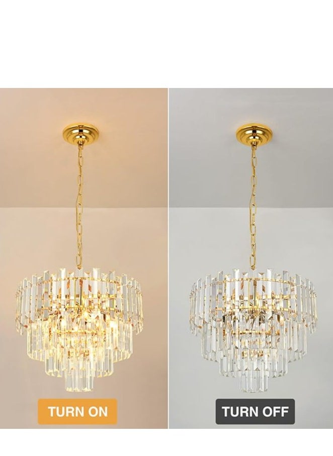 Modern Crystal Chandelier, Round Chandeliers, Pendant Light for Dining Room, Bedroom, Living Room, Foyer, Farmhouse