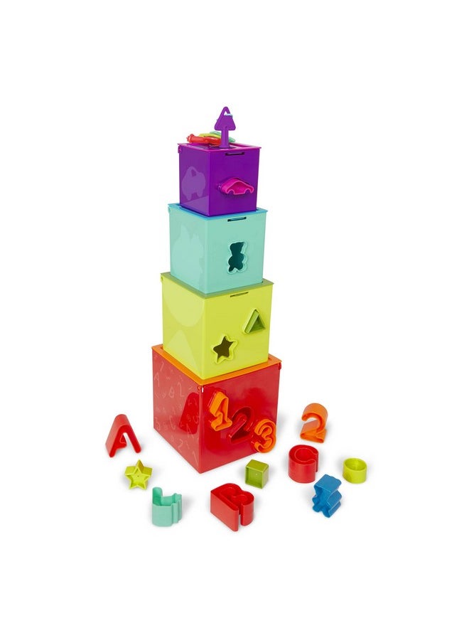 - Sorting & Stacking Boxes - Nesting Toddler Play Cubes - Color-Coded Dexterity Keys - Numbers, Letters & Shapes - 2 Years + - Lock & Learn Activity Cubes