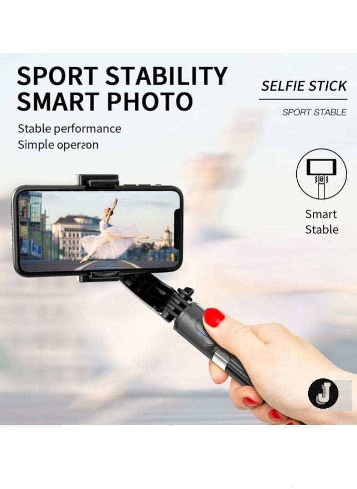 Gimbal Stabilizer for Smartphone – Hand Grip with Bluetooth Remote Control for Perfect Selfies & Steady Shots, Smooth and Shake-Free Footage for Videos and Photography