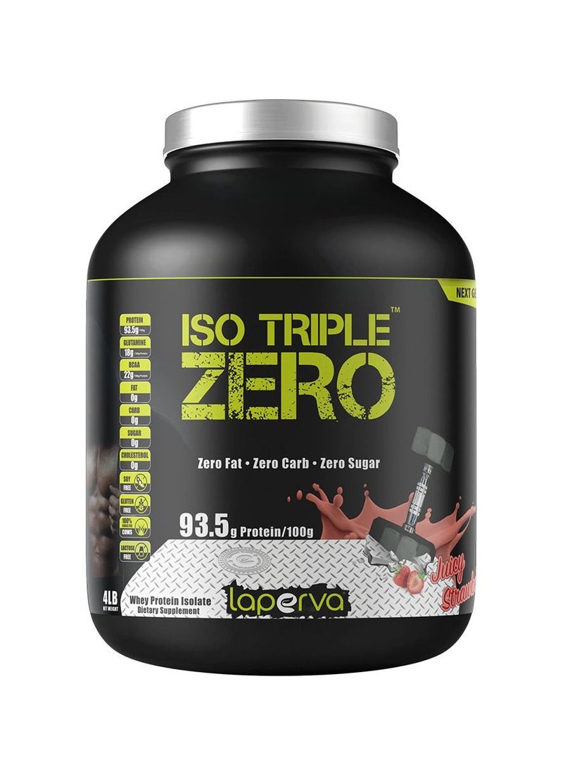 Iso Triple Zero Whey Protein Isolate Juicy Strawberry Flavor 4Lb