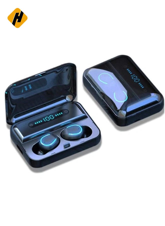 True wireless earbuds 2000mAh LCD Display F9 5.0 TWS IPX5 Waterproof Touch Control Bluetooth v 5.0 Earphones Mini Wireless Stereo Bluetooth Headset, Wireless Charging Case, easy pairing ios,android