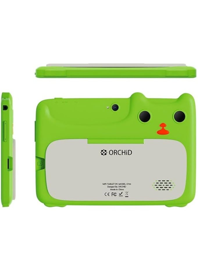 Orchid O-710 Kids Tablet 7 inch Tablet for Kids Android Tablets Tablet for Children Pre-Installed Kids Software Dual Camera WiFi Tablet Computer - Green