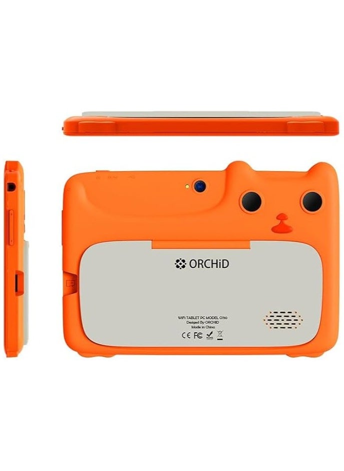 Orchid O-710 Kids Tablet 7 inch Tablet for Kids Android Tablets Tablet for Children Pre-Installed Kids Software Dual Camera WiFi Tablet Computer - Orange