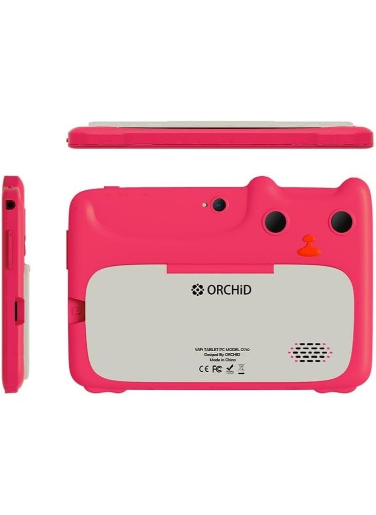 Orchid O-710 Kids Tablet 7 inch Tablet for Kids Android Tablets Tablet for Children Pre-Installed Kids Software Dual Camera WiFi Tablet Computer - Pink