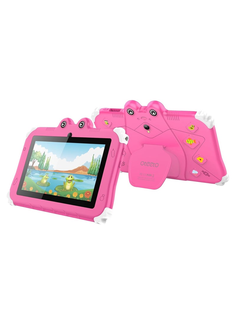 OTEETO KIDS TAB 6 With 7 Inch HD Screen 4GB RAM / 64GB ROM / 1.3GHz Quad-core Processor / Camera 2MP Front + 5MP Rear /Battery 3500mAh / Android 13 - Pink