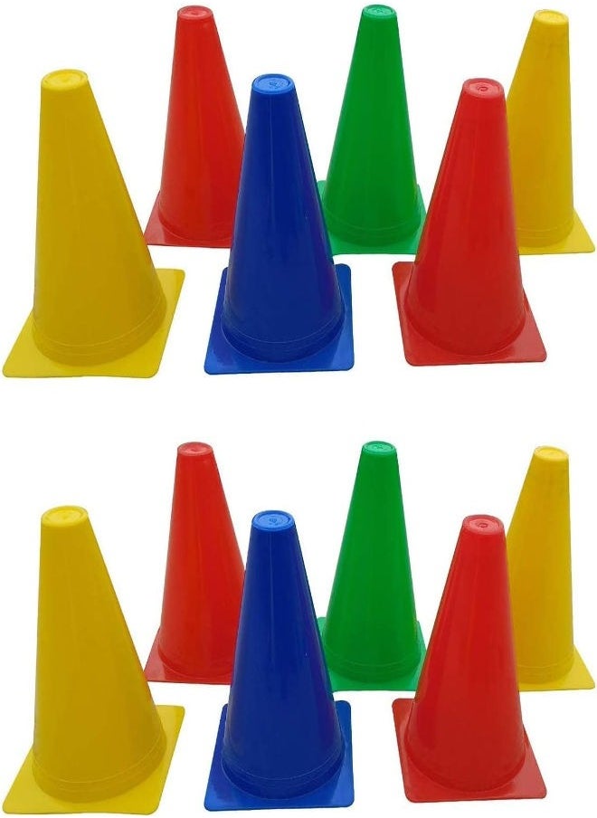 Plastic Training & Playing Field Equipment 23cm Cone Markers Pack of 20 (Colour May Vary), Assorted