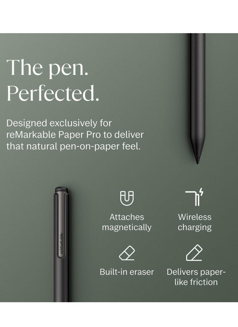 Remarkable Paper Pro Tablet 11.8-inch & Marker Plus Pen with Eraser and a Book Folio Cover Mosaic Weave – Basalt