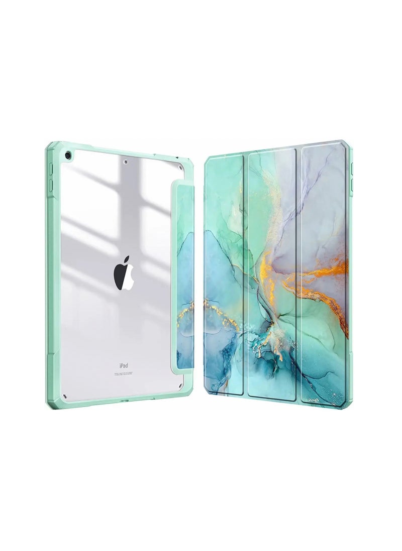 For iPad Air 6th Gen 11-inch Case (M2)2024, iPad Air 5/4th Gen Case 10.9-inch 2022/2020, Translucent Frosted Soft TPU Back Cover for iPad Air 6/5/4th Gen, Ultra-Thin iPad Air Case, (Green Marble)