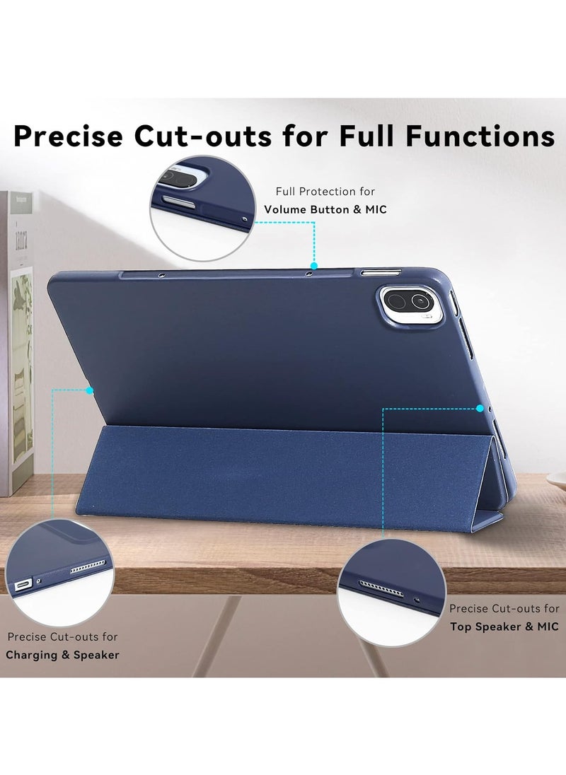 Case for Xiaomi Mi Pad 5/5 Pro 11 inch 2021, Smooth Front Lid & Soft Back Cover, Auto Wake/Sleep, Tri-Fold Slim Lightweight Cover for Xiaomi Mi Pad 5 / Mi Pad 5 Pro 5G, Dark Blue