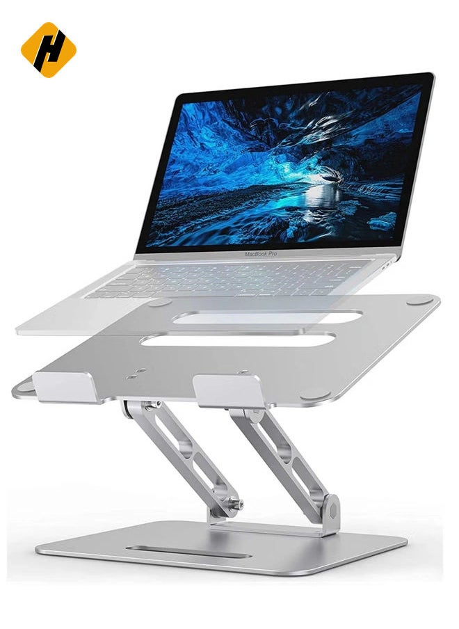 Adjustable Laptop Stand, Ergonomic Aluminum Laptop Mount Stand, Notebook Holder Stand with Heat-Vent, Computer Stand Notebook Aluminum Stand Desk for Laptop Upto