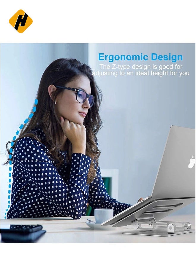 Adjustable Laptop Stand, Ergonomic Aluminum Laptop Mount Stand, Notebook Holder Stand with Heat-Vent, Computer Stand Notebook Aluminum Stand Desk for Laptop Upto